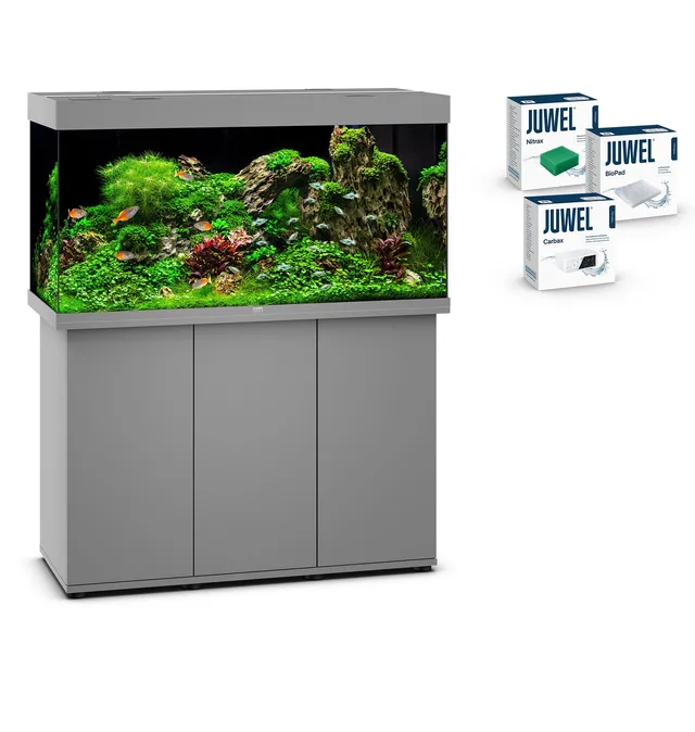 juwel-aquarium-rio-350-led-komplettaquarium-mit-sbx-unterschrank-350-liter-grau image 1