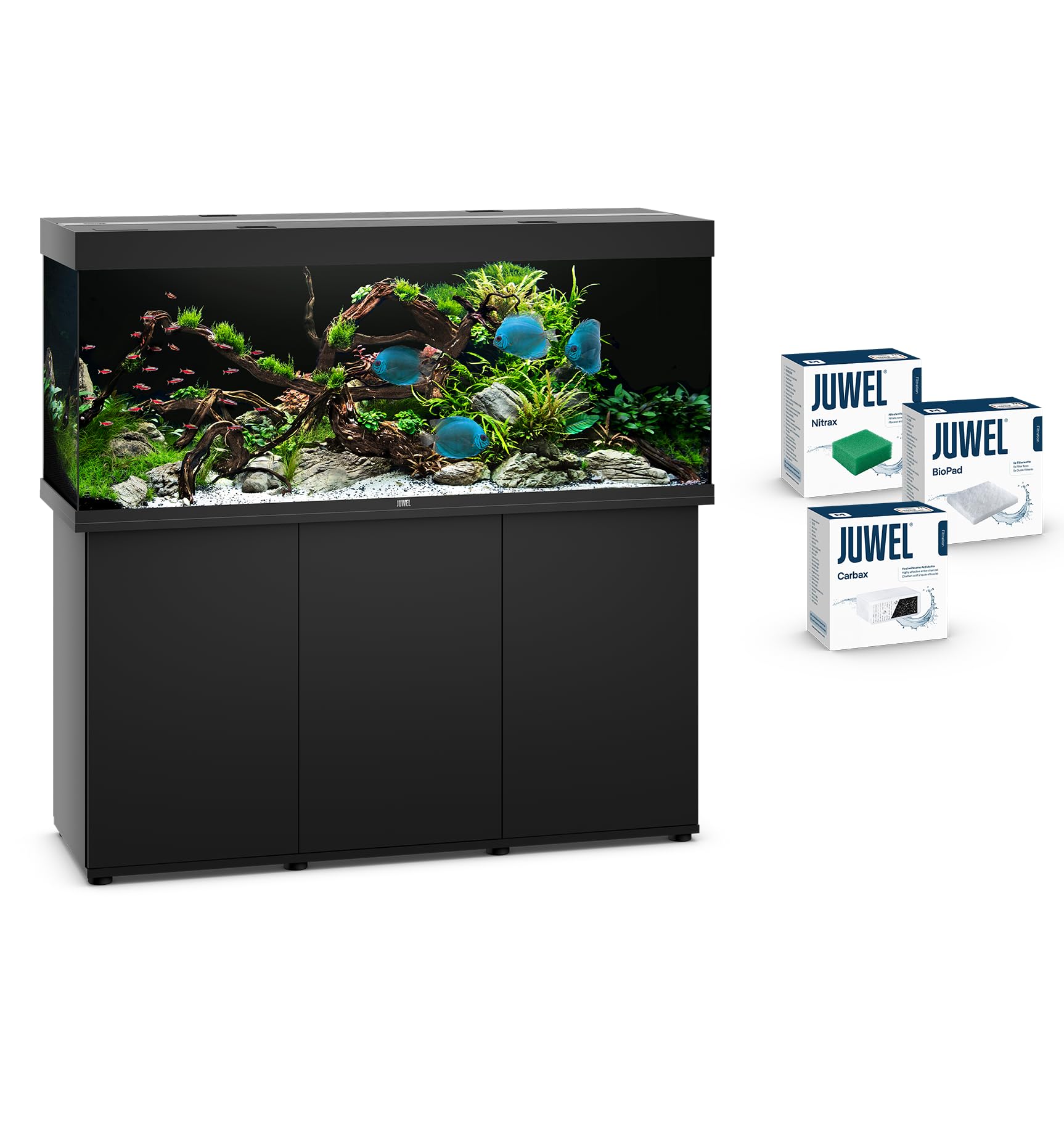 juwel-aquarium-rio-450-led-komplettaquarium-mit-sbx-unterschrank-450-liter-schwa image 1