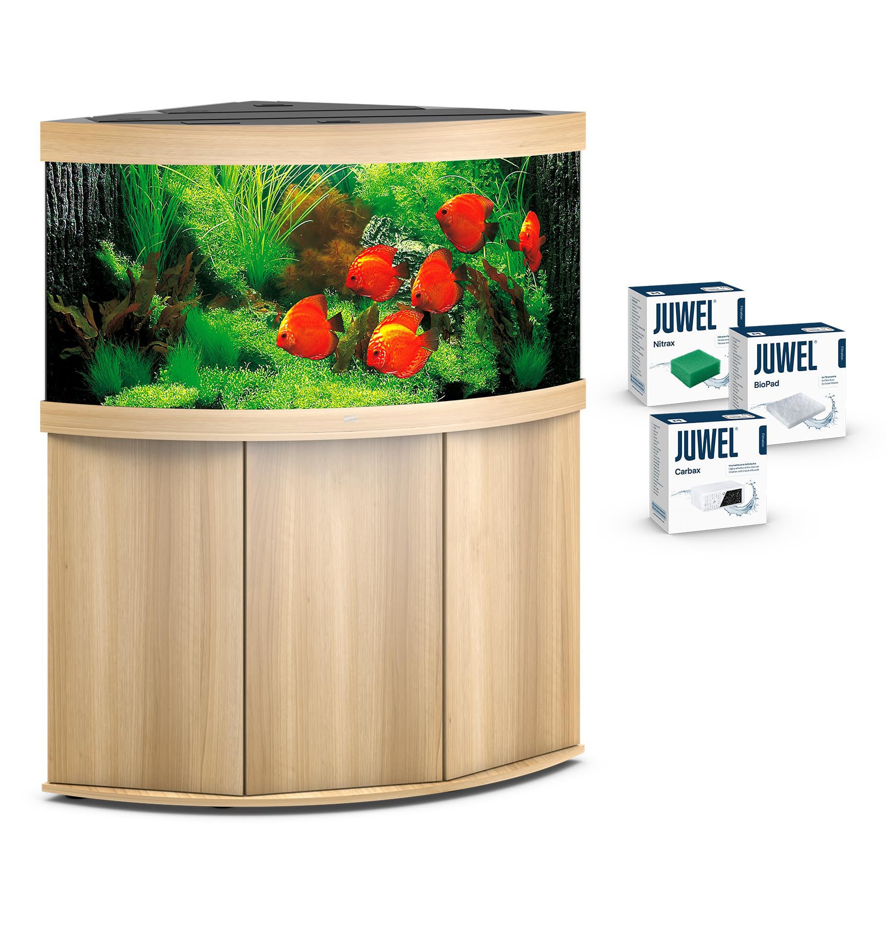 juwel-aquarium-trigon-350-led-komplettaquarium-mit-sbx-unterschrank-helles-holz- image 1